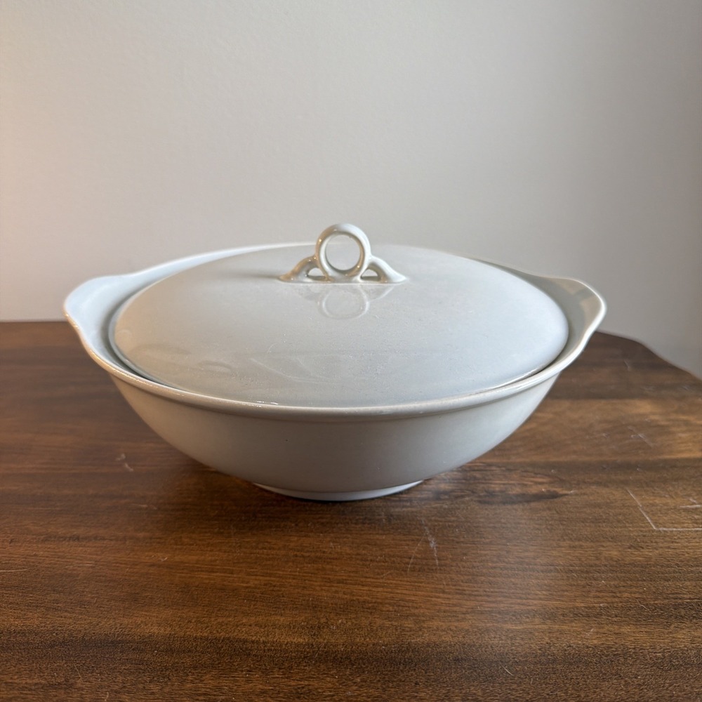 Vintage MCM Gray Covered Casserole By Ballerina Universal Potteries USA Dish